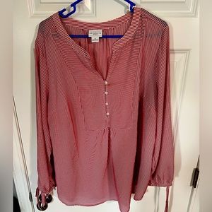 Liz Claiborne red striped shirt - size 1X